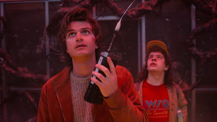 (L to R) Joe Keery as Steve Harrington and Gaten Matarazzo as Dustin Henderson in Stranger Things season 5