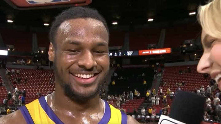 Bronny James had 12 points in the Lakers' Summer League win over the Hawks on Wednesday night. 