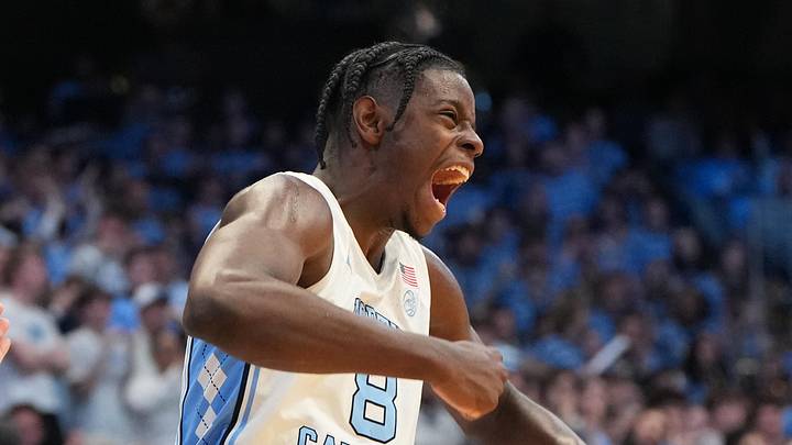 Jan 21, 2026; Chapel Hill, North Carolina, USA; North Carolina Tar Heels forward Caleb Wilson (8) reacts in the second half at Dean E. Smith Center. Mandatory Credit: Bob Donnan-Imagn Images Jan 21, 2026; Chapel Hill, North Carolina, USA; North Carolina Tar Heels forward Caleb Wilson (8) reacts in the second half at Dean E. Smith Center. Mandatory Credit: Bob Donnan-Imagn Images