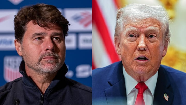 Mauricio Pochettino (left) spoke to President Donald Trump at the World Cup draw.