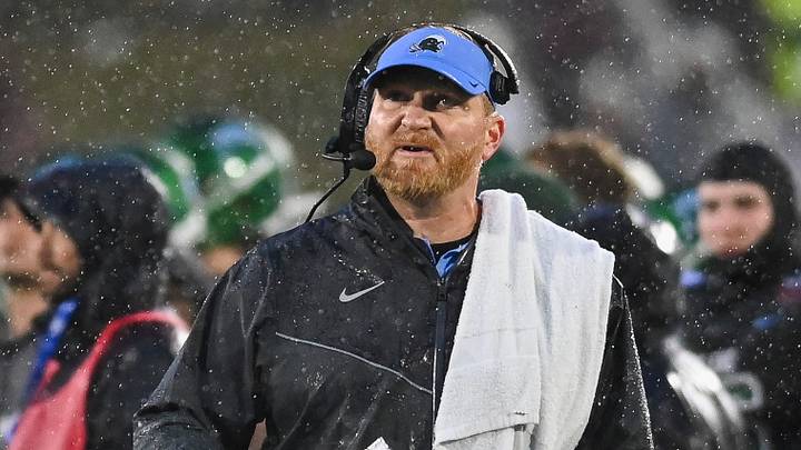 Dec 27, 2023; Annapolis, MD, USA;  Tulane Green Wave head coach interim Slade Nagle walks down the sidelines during the third quarter against the Virginia Tech Hokies at Navy-Marine Corps Memorial Stadium. Mandatory Credit: Tommy Gilligan-USA TODAY Sports