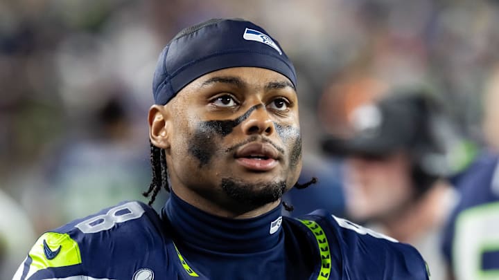 Seattle Seahawks safety Coby Bryant on the sidelines