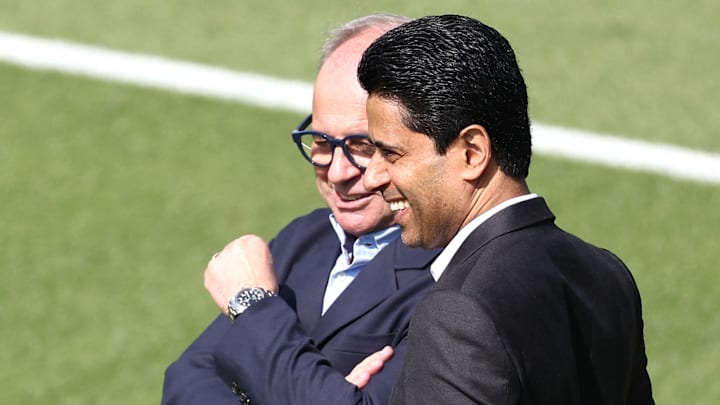 Nasser al-Khelaïfi et Luis Campos, tout sourire