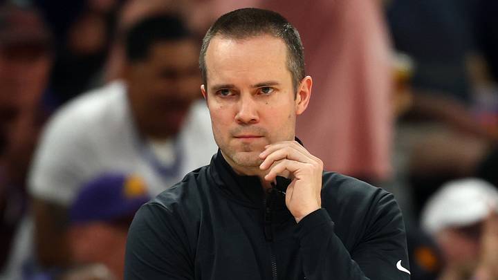 Apr 17, 2026; Phoenix, Arizona, USA; Phoenix Suns head coach Jordan Ott against the Golden State Warriors during the play-in rounds of the 2026 NBA Playoffs at Mortgage Matchup Center. Mandatory Credit: Mark J. Rebilas-Imagn Images Apr 17, 2026; Phoenix, Arizona, USA; Phoenix Suns head coach Jordan Ott against the Golden State Warriors during the play-in rounds of the 2026 NBA Playoffs at Mortgage Matchup Center. Mandatory Credit: Mark J. Rebilas-Imagn Images