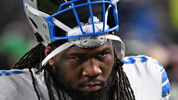 Detroit Lions defensive tackle Alim McNeill (54) against the Philadelphia Eagles at Lincoln Financial Field. Mandatory Credit: Eric Hartline-Imagn Images Detroit Lions defensive tackle Alim McNeill (54) against the Philadelphia Eagles at Lincoln Financial Field. Mandatory Credit: Eric Hartline-Imagn Images