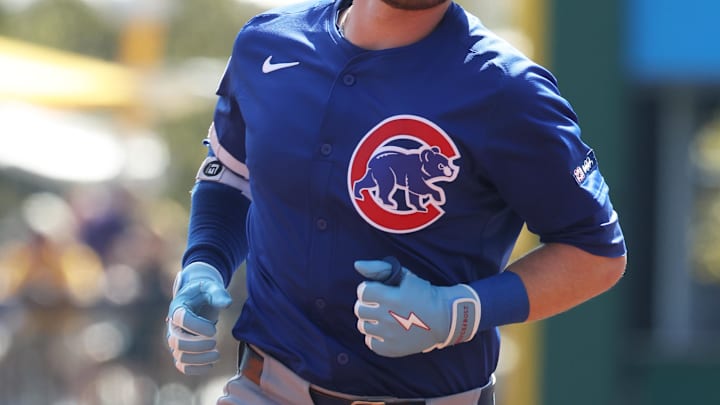 Sep 17, 2025; Pittsburgh, Pennsylvania, USA; Chicago Cubs left fielder Ian Happ (8) circles the bases on a two run home run against the Pittsburgh Pirates during the first inning at PNC Park. Mandatory Credit: Charles LeClaire-Imagn Images Sep 17, 2025; Pittsburgh, Pennsylvania, USA; Chicago Cubs left fielder Ian Happ (8) circles the bases on a two run home run against the Pittsburgh Pirates during the first inning at PNC Park. Mandatory Credit: Charles LeClaire-Imagn Images