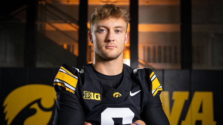 Iowa defensive back Zach Lutmer (6) stands for a portrait during Hawkeye football media day, Friday, Aug. 14, 2026, in Iowa City. Iowa defensive back Zach Lutmer (6) stands for a portrait during Hawkeye football media day, Friday, Aug. 14, 2026, in Iowa City.