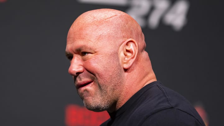 May 6, 2022; Phoenix, Arizona, USA; UFC president Dana White during weigh ins for UFC 274 at the Arizona Federal Theatre. Mandatory Credit: Mark J. Rebilas-Imagn Images