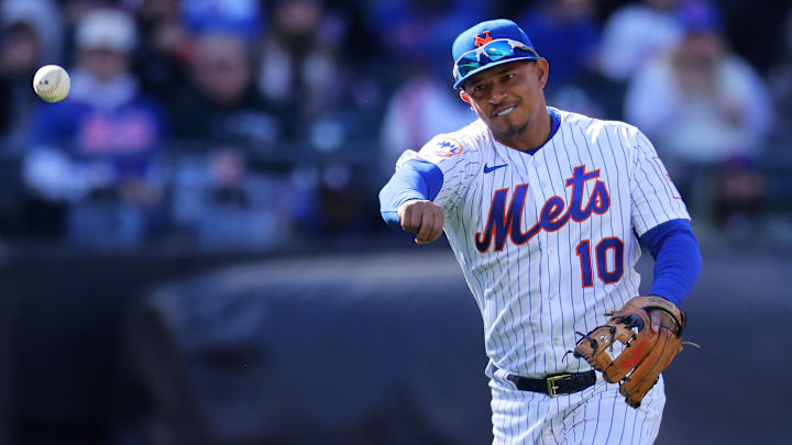 Eduardo Escobar en un juego de los Mets de Nueva York contra los Marlins de Miami 