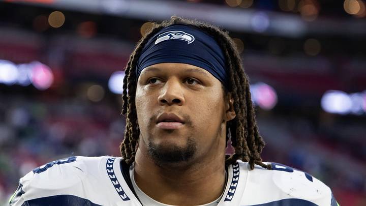 Seattle Seahawks defensive tackle Roy Robertson-Harris stands on the sidelines