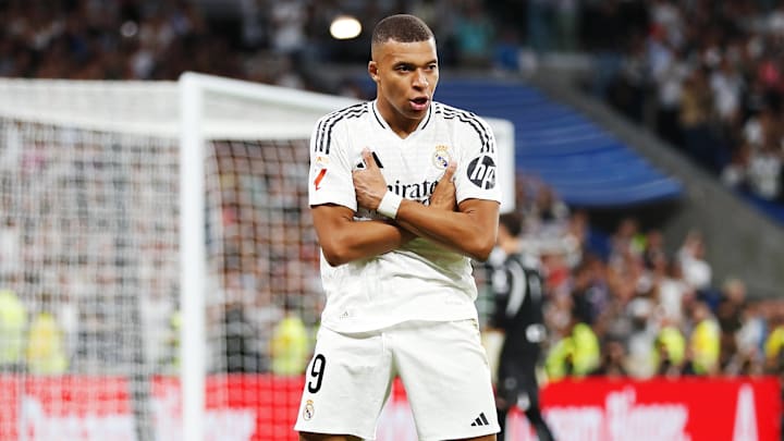 Kylian Mbappé scored seven goals in his first nine appearances for Real Madrid.