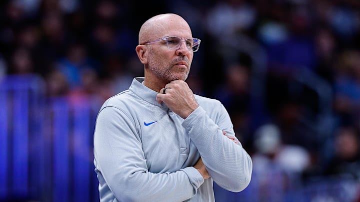Mar 25, 2026; Denver, Colorado, USA; Dallas Mavericks head coach Jason Kidd looks on in the third quarter against the Denver Nuggets at Ball Arena. Mandatory Credit: Isaiah J. Downing-Imagn Imagese Mar 25, 2026; Denver, Colorado, USA; Dallas Mavericks head coach Jason Kidd looks on in the third quarter against the Denver Nuggets at Ball Arena. Mandatory Credit: Isaiah J. Downing-Imagn Imagese