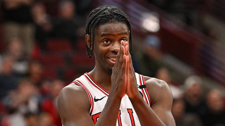 Oct 24, 2026; Chicago, Illinois, USA; Chicago Bulls forward Caleb Wilson (8) reacts against the Washington Wizards during the second half at United Center. Mandatory Credit: Patrick Gorski-Imagn Images Oct 24, 2026; Chicago, Illinois, USA; Chicago Bulls forward Caleb Wilson (8) reacts against the Washington Wizards during the second half at United Center. Mandatory Credit: Patrick Gorski-Imagn Images