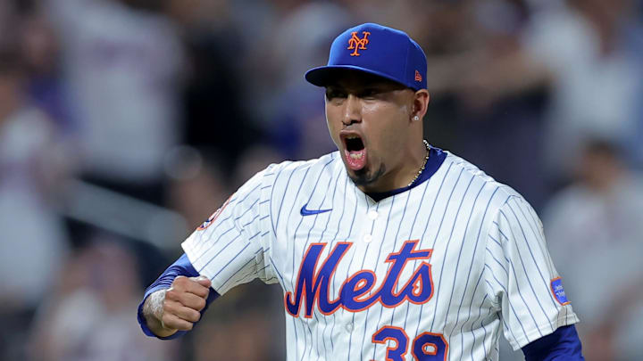 Jul 3, 2025; New York City, New York, USA; New York Mets relief pitcher Edwin Diaz (39) celebrates after defeating the Milwaukee Brewers at Citi Field. Mandatory Credit: Brad Penner-Imagn Images Jul 3, 2025; New York City, New York, USA; New York Mets relief pitcher Edwin Diaz (39) celebrates after defeating the Milwaukee Brewers at Citi Field. Mandatory Credit: Brad Penner-Imagn Images