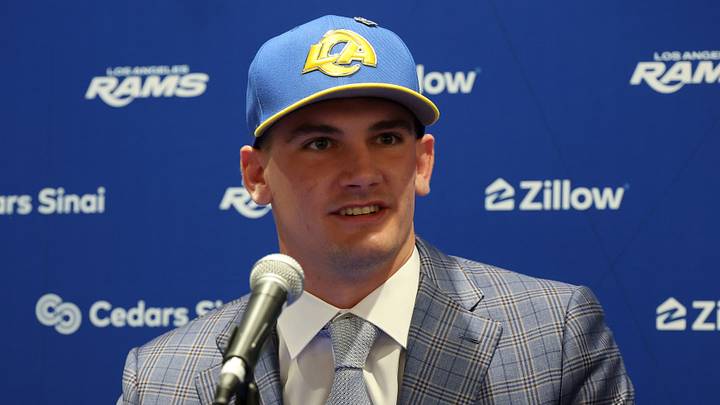Los Angeles Rams quarterback Ty Simpson. Los Angeles Rams quarterback Ty Simpson.