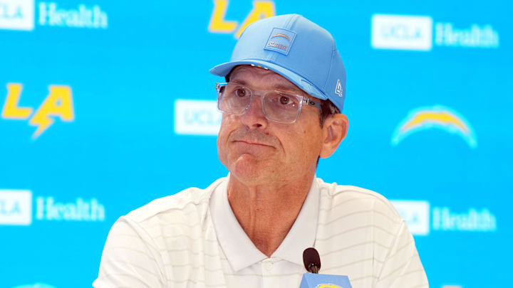 Chargers head coach Jim Harbaugh