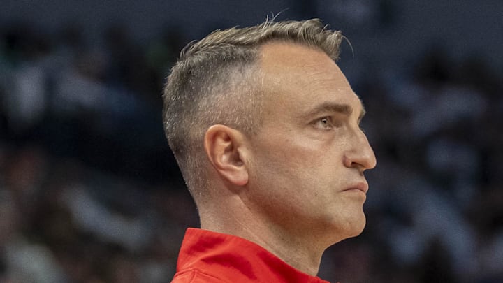 Toronto Raptors head coach Darko Rajaković looks on against the Minnesota Timberwolves.