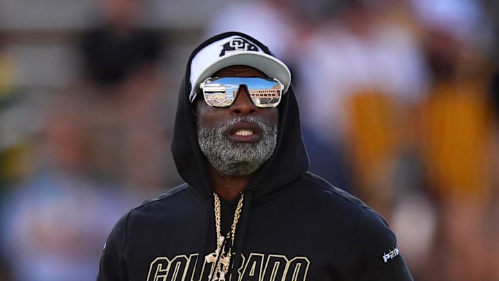 Aug 29, 2024; Boulder, Colorado, USA; Colorado Buffaloes head coach Deion Sanders before the game against the North Dakota State Bison at Folsom Field.