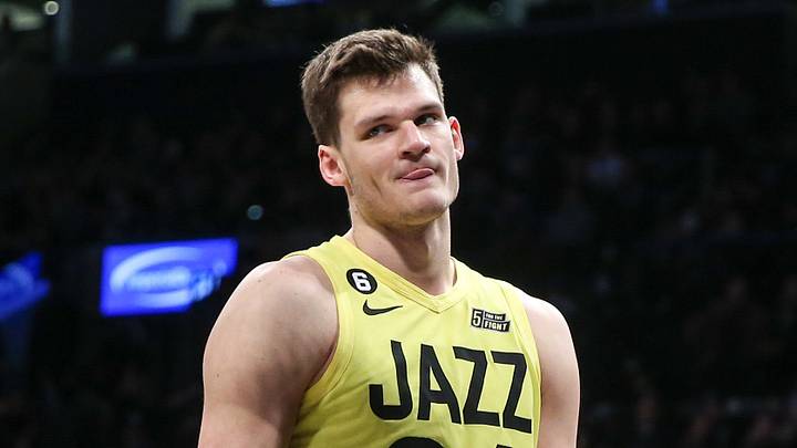 Apr 2, 2023; Brooklyn, New York, USA; Utah Jazz center Walker Kessler (24) at Barclays Center. Mandatory Credit: Wendell Cruz-USA TODAY Sports Apr 2, 2023; Brooklyn, New York, USA; Utah Jazz center Walker Kessler (24) at Barclays Center. Mandatory Credit: Wendell Cruz-USA TODAY Sports