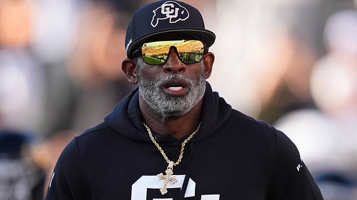 Colorado Buffaloes head coach Deion Sanders runs onto the field before the game against the North Dakota State Bison at Folsom Field. Colorado Buffaloes head coach Deion Sanders runs onto the field before the game against the North Dakota State Bison at Folsom Field.
