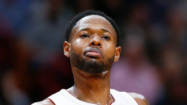 Miami, Florida, USA; Miami Heat forward Haywood Highsmith (24) reacts during the second quarter of the game against the Dallas Mavericks at FTX Arena on Feb 15, 2022. Miami, Florida, USA; Miami Heat forward Haywood Highsmith (24) reacts during the second quarter of the game against the Dallas Mavericks at FTX Arena on Feb 15, 2022.