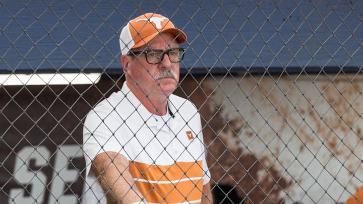 Texas Longhorns head coach Mike White watches the Texas Tech Red Raiders warm up. Texas Longhorns head coach Mike White watches the Texas Tech Red Raiders warm up.