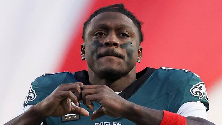 Jan 11, 2026; Philadelphia, PA, USA; Philadelphia Eagles wide receiver A.J. Brown (11) looks on prior to an NFC Wild Card Round game against the San Francisco 49ers at Lincoln Financial Field. Mandatory Credit: Bill Streicher-Imagn Images Jan 11, 2026; Philadelphia, PA, USA; Philadelphia Eagles wide receiver A.J. Brown (11) looks on prior to an NFC Wild Card Round game against the San Francisco 49ers at Lincoln Financial Field. Mandatory Credit: Bill Streicher-Imagn Images