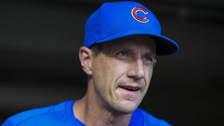 Sep 20, 2025; Cincinnati, Ohio, USA; Chicago Cubs manager Craig Counsell (11) stands in the dugout during the game against the Cincinnati Reds at Great American Ball Park. Mandatory Credit: Aaron Doster-Imagn Images Sep 20, 2025; Cincinnati, Ohio, USA; Chicago Cubs manager Craig Counsell (11) stands in the dugout during the game against the Cincinnati Reds at Great American Ball Park. Mandatory Credit: Aaron Doster-Imagn Images