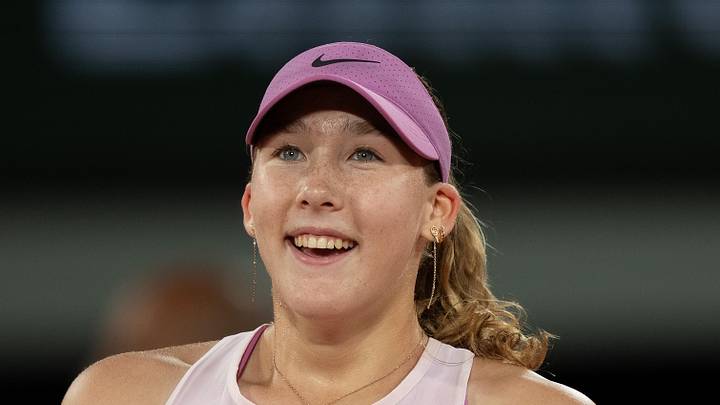 Mirra Andreeva after winning her match at Stade Roland Garros Mirra Andreeva after winning her match at Stade Roland Garros