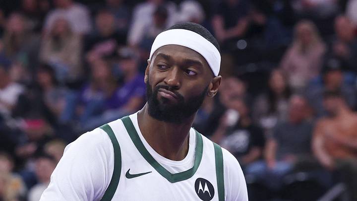 Milwaukee Bucks forward Bobby Portis (9) reacts after a play against the Utah Jazz during the second half at Delta Center on March 19, 2026.