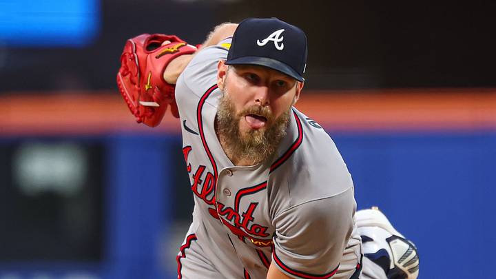 Jul 29, 2026; New York City, New York, USA;  Atlanta Braves pitcher Chris Sale (51) delivers a pitch during the third inning against the New York Mets at Citi Field. Mandatory Credit: Vincent Carchietta-Imagn Images
