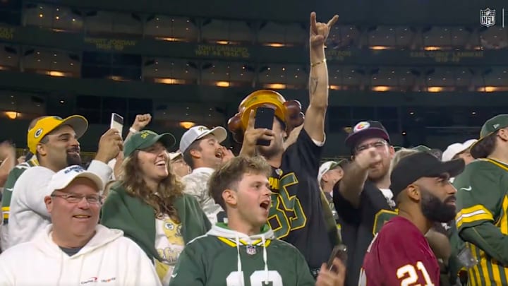 Packers fans chanted "Thank you Jerry" after their win over the Commanders.