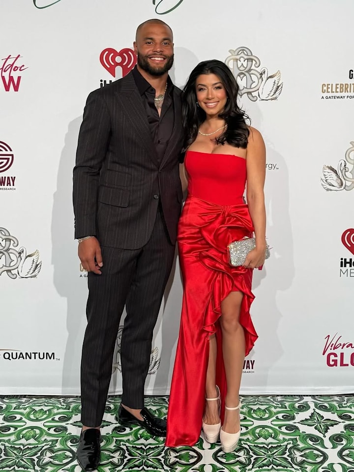 Dak Prescott's fiancée dazzles at her baby shower in floral maternity dress