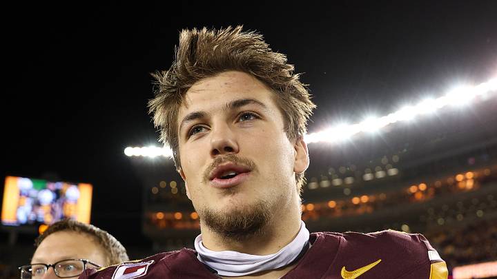 Oct 11, 2025; Minneapolis, Minnesota, USA; Minnesota Golden Gophers defensive back Koi Perich (3) reacts to his teams win after the game against the Purdue Boilermakers at Huntington Bank Stadium. Mandatory Credit: Matt Krohn-Imagn Images Oct 11, 2025; Minneapolis, Minnesota, USA; Minnesota Golden Gophers defensive back Koi Perich (3) reacts to his teams win after the game against the Purdue Boilermakers at Huntington Bank Stadium. Mandatory Credit: Matt Krohn-Imagn Images
