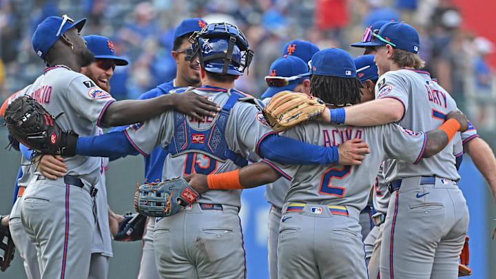 The New York Mets celebrate a 2025 victory