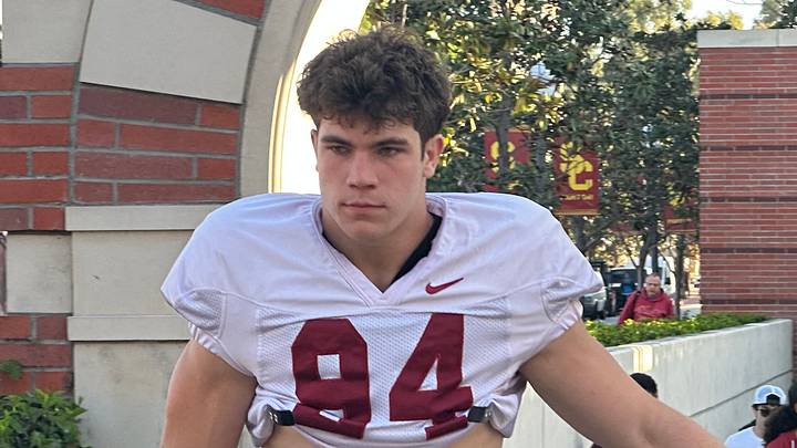 USC Trojans freshman defensive end Luke Wafle 