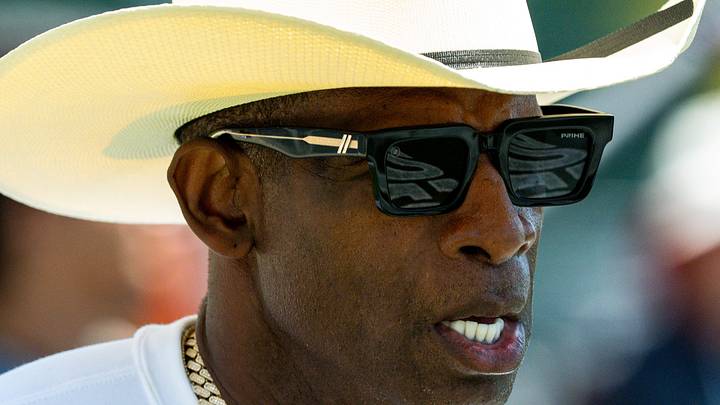 Deion Sanders jogs the football field during the second day of Cleveland Browns training camp, July 30, 2026, in Berea, Ohio. Deion Sanders jogs the football field during the second day of Cleveland Browns training camp, July 30, 2026, in Berea, Ohio.