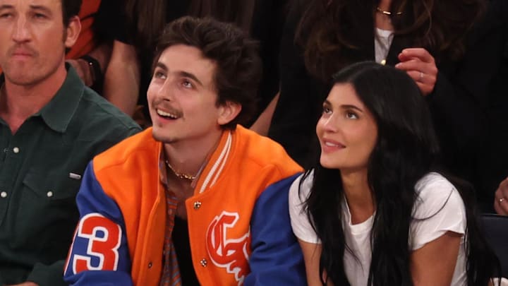 May 29, 2025; New York, New York, USA; French-American actor Timothee Chalamet and Kylie Jenner attend game five between the New York Knicks and the Indiana Pacers in the eastern conference finals for the 2025 NBA Playoffs at Madison Square Garden. Mandatory Credit: Vincent Carchietta-Imagn Images May 29, 2025; New York, New York, USA; French-American actor Timothee Chalamet and Kylie Jenner attend game five between the New York Knicks and the Indiana Pacers in the eastern conference finals for the 2025 NBA Playoffs at Madison Square Garden. Mandatory Credit: Vincent Carchietta-Imagn Images