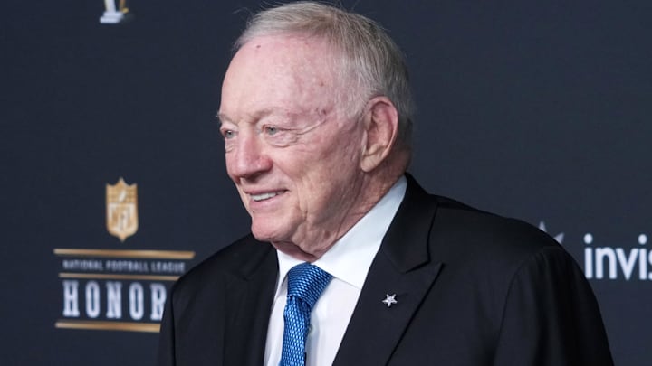 Dallas Cowboys owner Jerry Jones poses on the NFL Honors Red Carpet before Super Bowl LX. Dallas Cowboys owner Jerry Jones poses on the NFL Honors Red Carpet before Super Bowl LX.