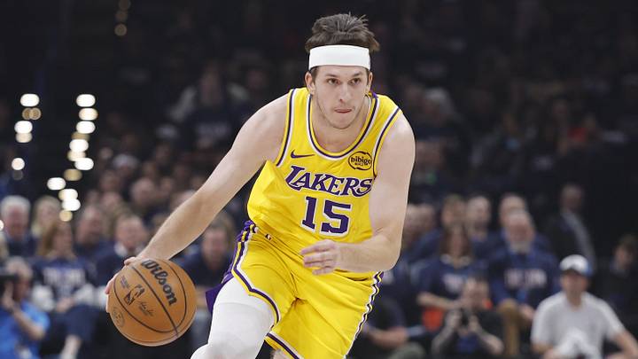 May 7, 2026; Oklahoma City, Oklahoma, USA; Los Angeles Lakers guard Austin Reaves (15) dribbles down the court against the Oklahoma City Thunder in the first half during game two of the second round of the 2026 NBA Playoffs at Paycom Center. Mandatory Credit: Alonzo Adams-Imagn Images May 7, 2026; Oklahoma City, Oklahoma, USA; Los Angeles Lakers guard Austin Reaves (15) dribbles down the court against the Oklahoma City Thunder in the first half during game two of the second round of the 2026 NBA Playoffs at Paycom Center. Mandatory Credit: Alonzo Adams-Imagn Images