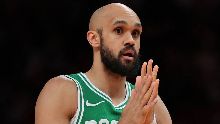 Apr 1, 2026; Miami, Florida, USA; Boston Celtics guard Derrick White (9) looks on before the game against the Miami Heat at Kaseya Center. Mandatory Credit: Sam Navarro-Imagn Images Apr 1, 2026; Miami, Florida, USA; Boston Celtics guard Derrick White (9) looks on before the game against the Miami Heat at Kaseya Center. Mandatory Credit: Sam Navarro-Imagn Images