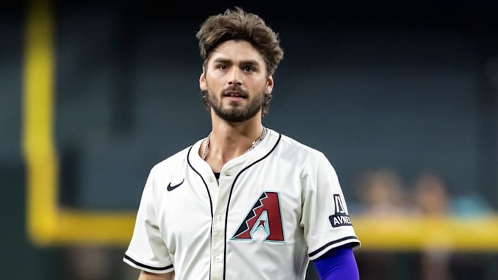 Sep 16, 2025; Phoenix, Arizona, USA; Arizona Diamondbacks infielder Blaze Alexander against the San Francisco Giants at Chase Field. Mandatory Credit: Mark J. Rebilas-Imagn Images Sep 16, 2025; Phoenix, Arizona, USA; Arizona Diamondbacks infielder Blaze Alexander against the San Francisco Giants at Chase Field. Mandatory Credit: Mark J. Rebilas-Imagn Images