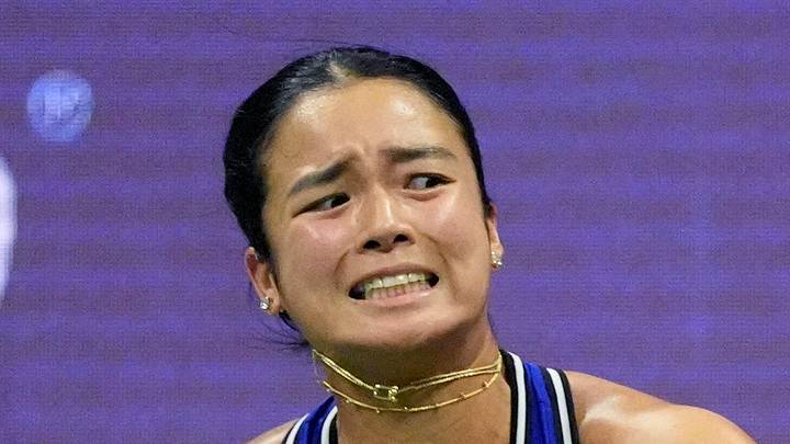 Alexandra Eala in action during her third-round match at the US Open