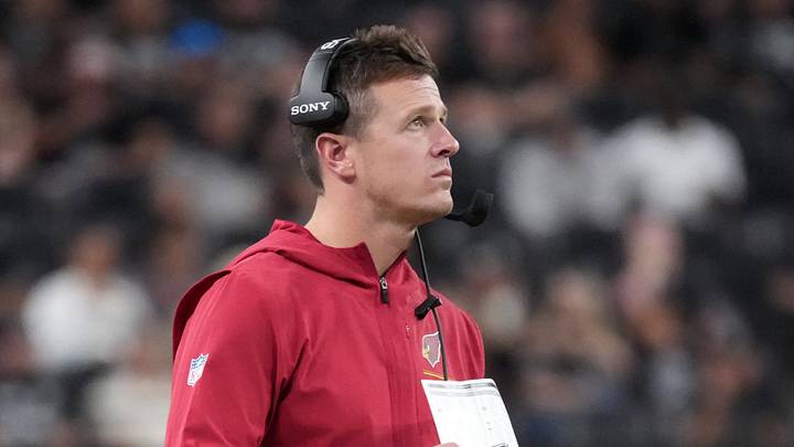 Aug 13, 2026; Paradise, Nevada, USA; Arizona Cardinals head coach Mike LaFleur watches from the sidelines against the Las Vegas Raiders in the second half at Allegiant Stadium. Mandatory Credit: Kirby Lee-Imagn Images Aug 13, 2026; Paradise, Nevada, USA; Arizona Cardinals head coach Mike LaFleur watches from the sidelines against the Las Vegas Raiders in the second half at Allegiant Stadium. Mandatory Credit: Kirby Lee-Imagn Images