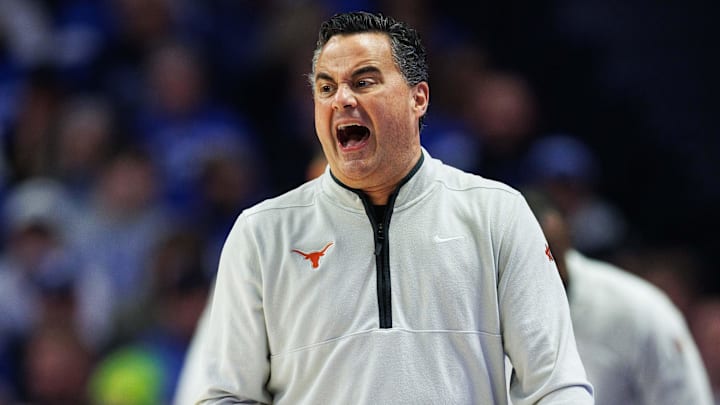 Texas Longhorns head coach Sean Miller yells to his players during the first half against the Kentucky Wildcats at Rupp Arena at Central Bank Center. 