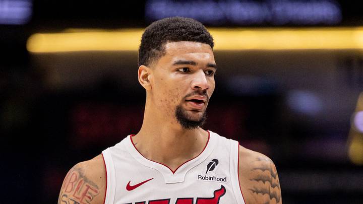 Miami Heat center Kel'el Ware (7) looks on against the New Orleans Pelicans during the first half at Smoothie King Center on February 11, 2026.