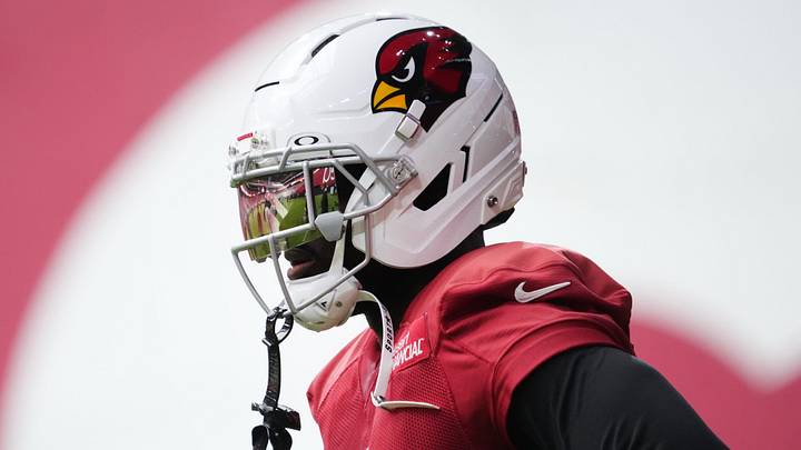 Arizona Cardinals running back Jeremiyah Love (4) practices during training camp at State Farm Stadium in Glendale on July 26, 2026. Arizona Cardinals running back Jeremiyah Love (4) practices during training camp at State Farm Stadium in Glendale on July 26, 2026.