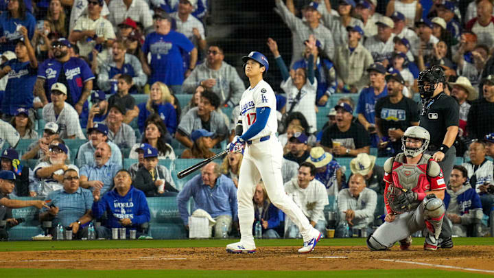 Shohei Ohtani homered twice in the Dodgers' Game 1 win against the Reds, but many viewers only saw one of the dingers.