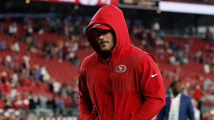 Aug 23, 2025; Santa Clara, California, USA; San Francisco 49ers defensive end Nick Bosa (97) walks of the field after the game against the Los Angeles Chargers at Levi's Stadium. Mandatory Credit: Sergio Estrada-Imagn Images Aug 23, 2025; Santa Clara, California, USA; San Francisco 49ers defensive end Nick Bosa (97) walks of the field after the game against the Los Angeles Chargers at Levi's Stadium. Mandatory Credit: Sergio Estrada-Imagn Images