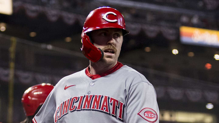 Cincinnati Reds left fielder Jacob Hurtubise (26) is congratulated by shortstop Elly De La Cruz (44) after scoring against the San Francisco Giants during the eighth inning at Oracle Park on April 7. Cincinnati Reds left fielder Jacob Hurtubise (26) is congratulated by shortstop Elly De La Cruz (44) after scoring against the San Francisco Giants during the eighth inning at Oracle Park on April 7.
